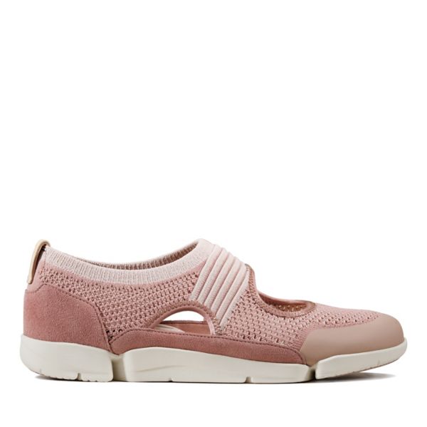 Clarks Womens Tri Tone Trainers Mauve | CA-4736850